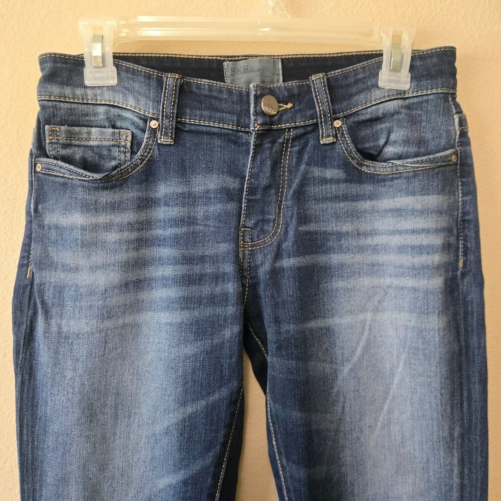 BKE Stella Skinny Jeans Dark Wash Raw Hem Frayed Denim 26R Womens 26 x 31.5